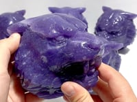Lepidolite Wolf Head Carving Wholesale