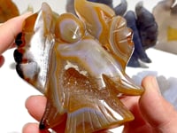 9 Pieces Geode Agate Druzy Angel Carving