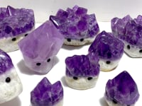 9 Pieces Polished Amethyst Teeth Cluster Groot Carving