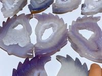 9 Pieces Geode Agate Druzy Indian Feathers Carving