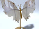 Unique Geode Sakura Flower Agate Butterfly Wing Carving With Stand