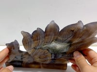 Geode Agate Druzy Nine-tailed Fox Carving #14