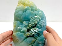 Beautiful Caribbean Calcite Landscape Pavilion Carving #2
