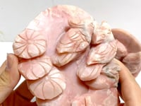 2 Pieces Cute Pink Opal Bird Carving