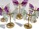 5 Pairs Rainbow Fluorite Symmetry Small Butterfly Wing With Stand