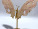 Beautiful Geode Druzy Sakura Flower Agate Butterfly Wing Carving With Stand