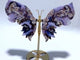 Unique Purple Sakura Flower Agate Butterfly Wing Carving With Stand