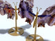 2 Pairs Sakura Flower Agate Butterfly Wing Carving With Stand