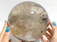 5.3Inch Large Clear Quartz With Big Rainbow Sphere