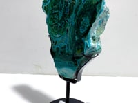 Unique Chrysocolla Mixed Malachite Specimen Raw Bottom With Stand