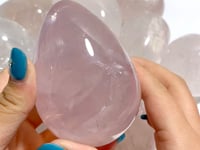 12 Pieces Six Star Line Rose Quartz Eggs With Rainbow