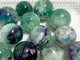 12 Pieces Feather Fluorite Mixed Pyrite Sphere Balls