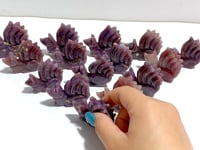 15 Pieces Purple Rose Quartz Nine-Tailed Fox Carving