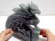Unique Purple Labradorite Flying Dragon Castle Carving