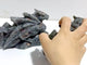 2 Pieces Labradorite Flying Dragon Castle Carving
