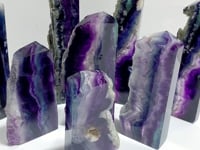 8 Pieces Rainbow Fluorite Raw Side Tower