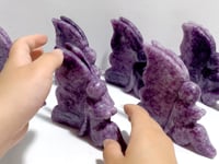 6 Pieces Deep Purple Lepidolite Butterfly Fairy Carving