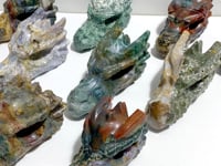 9 Pieces Ocean Jasper Dragon Head Carving Closeout