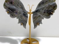 Labradorite Butterfly Wing Carving With Stand