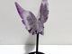 Chevron Amethyst Heart Wing Carving With Stand