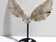 Green Sakura Flower Agate Heart Wing Carving With Stand