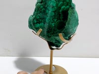 Unique Malachite Specimen Raw Bottom With Stand