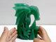 Unique Green Aventurine Flying Dragon Castle Carving #3