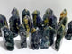 17 Pieces Blue Fluorite Mixed Pyrite Raw Side Tower Point