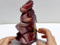 Unique Mookaite Flying Dragon Castle Carving #10