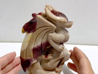 Unique Mookaite Flying Dragon Castle Carving #8