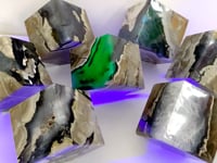 7 Pieces Volcanic Agate Standable Cube (UV-Reactive)