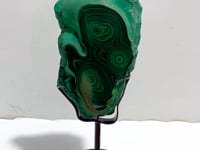 Unique Malachite Raw Bottom With Stand