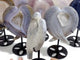 9 Pieces Geode Druzy Agate Fish Carving With Stand