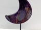 Large Charoite Moon Carving With Stand