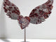 Morocco Agate Heart Wing Carving With Stand