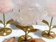 4 Pieces Beautiful Rose Quartz Flower Carving With Stand