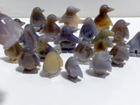 20 Pieces Geode Druzy Agate Penguin Carving