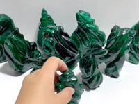 10 Pieces Malachite Flame Carving (Defect)