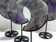 4 Pieces Beautiful Large Labradorite Moon Carving With Stand