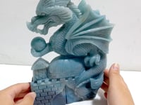 Unique Trolleite Flying Dragon With Castle Carving