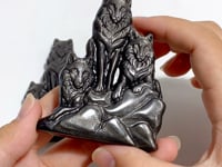 Silver Sheen Obsidian Wolf Carving Wholesale