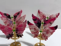 Rhodonite Mixed Quartz Butterfly Wing With Stand Wholesale (No.13-18)