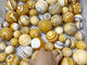 73 Pieces Stripe Yellow Calcite Spheres (Sea Freight Only)