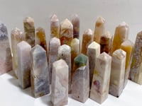 23 Pieces Sakura Flower Agate Four-Sided Tower Points