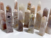 20 Pieces Geode Sakura Flower Agate Four-sided Tower Points