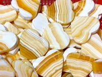 Stripe Yellow Calcite Heart Wholesale