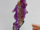 Amethyst Mixed Stripe Agate Flying Dragon Carving With Stand