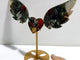 Unique Africa Blood Stone Heart Wing Carving With Stand