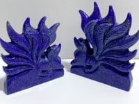 2 Pieces Lapis Lazuli Nine-tailed Fox Carving