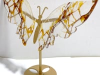 Golden Hematoid Quartz Fire Quartz Butterfly Wing Carving With Stand